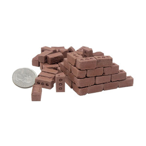 Mini Materials 1:12 Scale Mini Red Bricks, 50-Pack Mini Materials 1:12 Scale Mini Red Bricks, 50-Pack