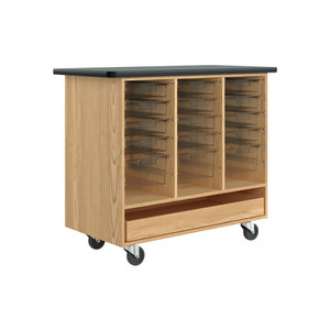 Diversified Spaces Open Tote Mobile Cabinet, Oak Diversified Spaces Open Tote Mobile Cabinet, Oak