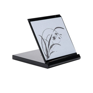 5" x 5" x 1/4" buddha board mini board with black pen and stand holding white tilted screen 5" x 5" x 1/4" buddha board mini board with black pen and stand holding white tilted screen