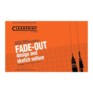 orange outer cover of 50 sheet pad of clearprint fade-out 11"x17" vellum paper with 30° isometric grid orange outer cover of 50 sheet pad of clearprint fade-out 11"x17" vellum paper with 30° isometric grid