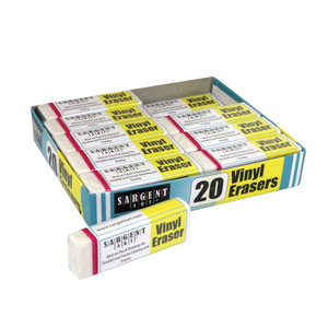 Sargent Art White Vinyl Erasers, 20-Pack - Midwest Technology Products