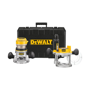 DeWalt 2-1/4 HP EVS Fixed Base Plunge Router Combo Kit with Soft Start DeWalt 2-1/4 HP EVS Fixed Base Plunge Router Combo Kit with Soft Start