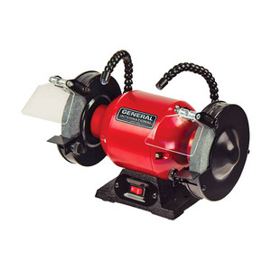 General Intl 6" Bench Grinder with LED Lights