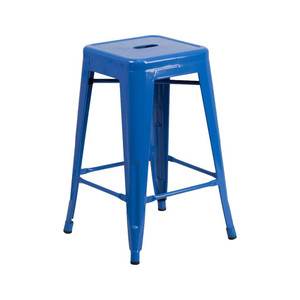 Flash Furniture 24" Metal Stool, Blue Flash Furniture 24" Metal Stool, Blue