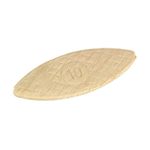 Die-cut and compressed #10 wood biscuit made from beechwood blanks Die-cut and compressed #10 wood biscuit made from beechwood blanks