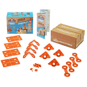 elmer's build-it cardboard expansion kit with 4 orange hinges, corner brackets, flat brackets, and screws elmer's build-it cardboard expansion kit with 4 orange hinges, corner brackets, flat brackets, and screws