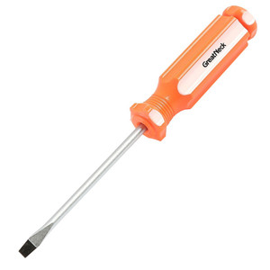 orange acetate fluted screwdriver handle with 2-1/2" x 1/8" chrome vanadium shank and magnetized tip orange acetate fluted screwdriver handle with 2-1/2" x 1/8" chrome vanadium shank and magnetized tip