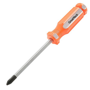 GreatNeck Phillips Screwdriver has 4" chrome vanadium steel shank, magnetized #2 tip, acetate handle GreatNeck Phillips Screwdriver has 4" chrome vanadium steel shank, magnetized #2 tip, acetate handle