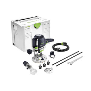 Festool OF 1400 Router EQ-F-Plus with chip catcher, 3 clamping collets, wrench, Systainer SYS 4 TL Festool OF 1400 Router EQ-F-Plus with chip catcher, 3 clamping collets, wrench, Systainer SYS 4 TL
