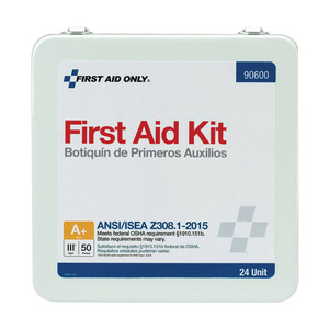 first aid kit for 50 people in white metal weatherproof 10" x 3" x 10" case with handle and wall mounting first aid kit for 50 people in white metal weatherproof 10" x 3" x 10" case with handle and wall mounting