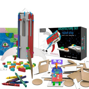all pieces included with 3duxdesign rocket ship set for young STEM learners
