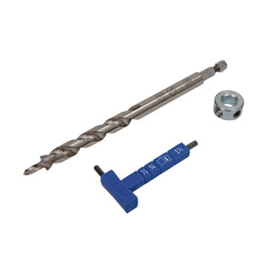 Kreg Easy-Set Drill Bit with Stop Collar and Gauge/Hex Wrench for 300, 500, and 700-series Kreg pocket-hole jigs Kreg Easy-Set Drill Bit with Stop Collar and Gauge/Hex Wrench for 300, 500, and 700-series Kreg pocket-hole jigs