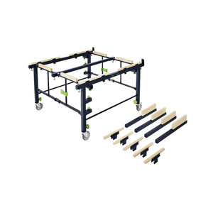 Festool Mobile Saw Table and Workbench comes with 4 extension supports with wooden coverings and 5 fitted wooden coverings Festool Mobile Saw Table and Workbench comes with 4 extension supports with wooden coverings and 5 fitted wooden coverings