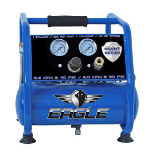 blue eagle 1 gallon silent series air compressor produces 46 decibels at 25 feet blue eagle 1 gallon silent series air compressor produces 46 decibels at 25 feet