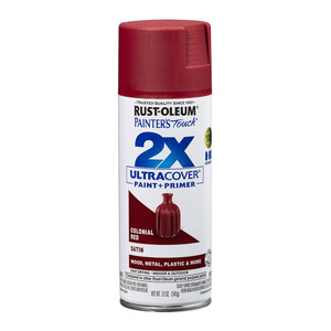Rust-Oleum 2X Ultra Cover Spray Paint + Primer, Satin Colonial Red