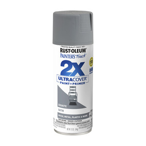 Rust-Oleum 2X Ultra Cover Spray Paint + Primer, Satin Granite Rust-Oleum 2X Ultra Cover Spray Paint + Primer, Satin Granite