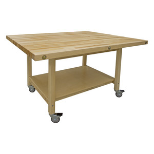 Hann Project/STEM Worktable 64"W x 54"D x 36"H, Maple Top, Casters Hann Project/STEM Worktable 64"W x 54"D x 36"H, Maple Top, Casters