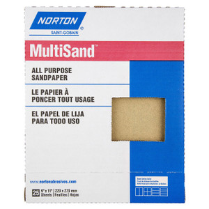 Norton MultiSand Adalox Sanding Sheets, 9" x 11", 100-Grit, Qty. 25