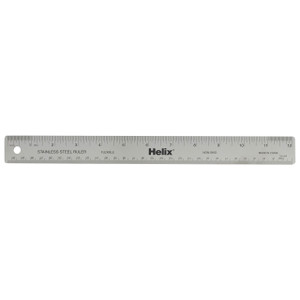 Helix Stainless Steel Ruler, 12"