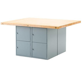 Midwest 4-Station Work Bench with 8 Lockers