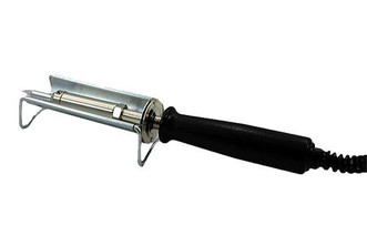American Beauty 100w Standard Soldering Iron with black handle resting in silver curved holder