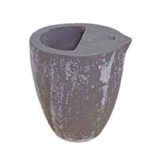 Bay State Graphite Crucible with Bottom Pour measures 9-1/4" high with 7-1/2" bilge diameter
