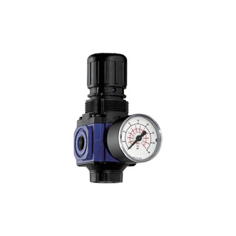 black campbell hausfeld pressure regulator with 300 psi input, 125 psi output, 80 scfm @ 100 psi