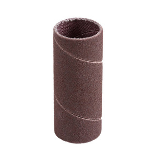 black 120 grit x-weight sandpaper sleeve with 1/2" diameter and 4-1/2" long head made with aluminum oxide