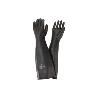 black natural rubber unlined sandblast cabinet gloves