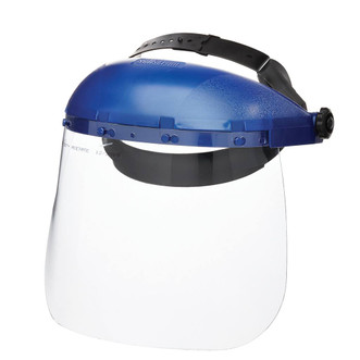 Sellstrom 390 Series Face Shield, Single Crown Ratcheting Headgear with Sta-Clear Anti-Fog Window