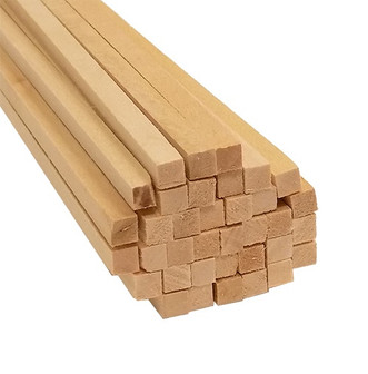 cut end of 36-pack bundle of light-colored bud nosen 3/16"H x 1/2"W x 24"L basswood strips