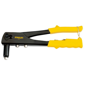 Stanley Medium Duty 10" Riveter has a black steel body and yellow plastic grips