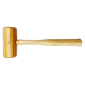 black and photo of cs osborne straight side all second growth hickory mallet with lacquered handle