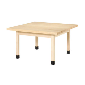 Diversified Spaces 4-Student Table 1-3/4" Maple Top, 48"W x 48"D x 26"H
