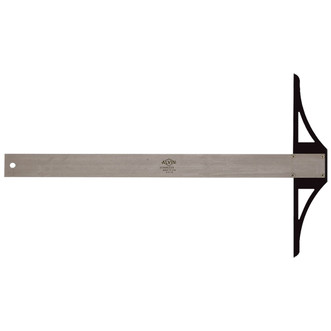 spring-tempered stainless steel 1-1/2"W x 18" t-square blade with beveled edges and cast aluminum head