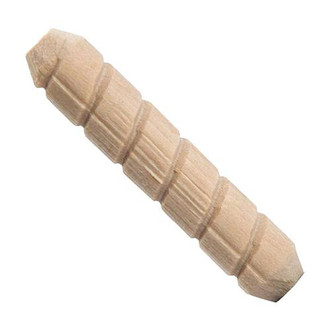 3/8" x 2" Spiral-grooved Dowel Pin from Cincinnati dowel made from domestic white birch and kiln dried