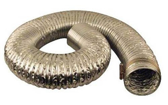 8 foot long gold metal tubing with ridges and 4 inch diameter to withstand up to 180° F