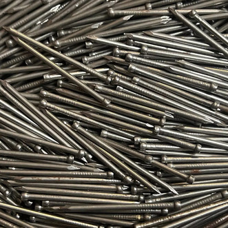 smooth shank 1-1/4" finishing nails with broad head and bright silver finish