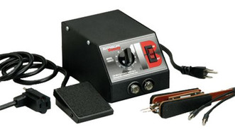 American Beauty Light Capacity Tweezer-Style Resistance Soldering System with footswitch & handpiece