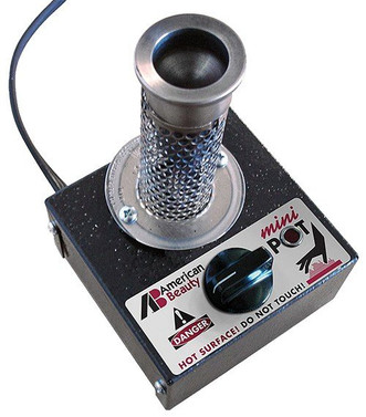 American Beauty Mini Solder Pot with Gray Cast iron crucible and integrated voltage control