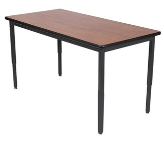 30" x 72" rectangular Wisconsin Bench Toro Table with adjustable legs from 23-1/2" to 37-1/2" tall.