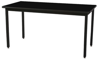 black rectangular 24" x 60" Wisconsin Bench Toro Table with fixed height 29-1/2" tall legs