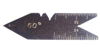 silver metal chicago brand center gauge with 14ths, 20ths, 24ths and 32nds scale for classroom use