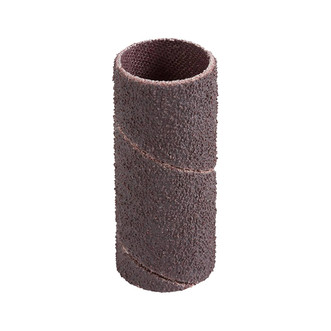 black 50 grit x-weight sandpaper sleeve with 3" diameter and 3" long head made with aluminum oxide