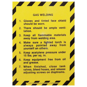 Safety Rules Machine Safety Rules Gas Welding, 6" x 8"