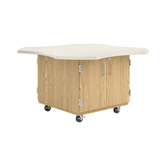 Diversified Spaces Intermix Mobile Workstation, Oak, 2-Door