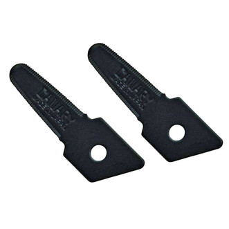 two black stainless steel 1" sawtooth blades with non-stick coating for Canary PS box cutters