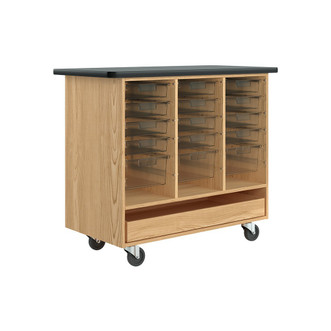 Diversified Spaces Open Tote Mobile Cabinet, Oak