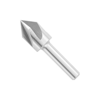 titanium-coated Bosch 1/2" High-Speed Steel Countersink has balanced double flute, trailing flute