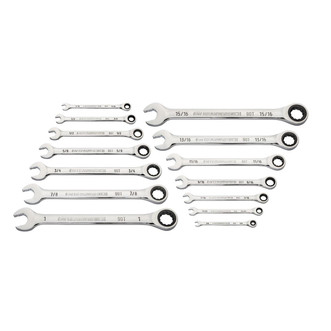 GearWrench 12-Point Combination SAE Ratcheting Wrench Set, 14-Piece